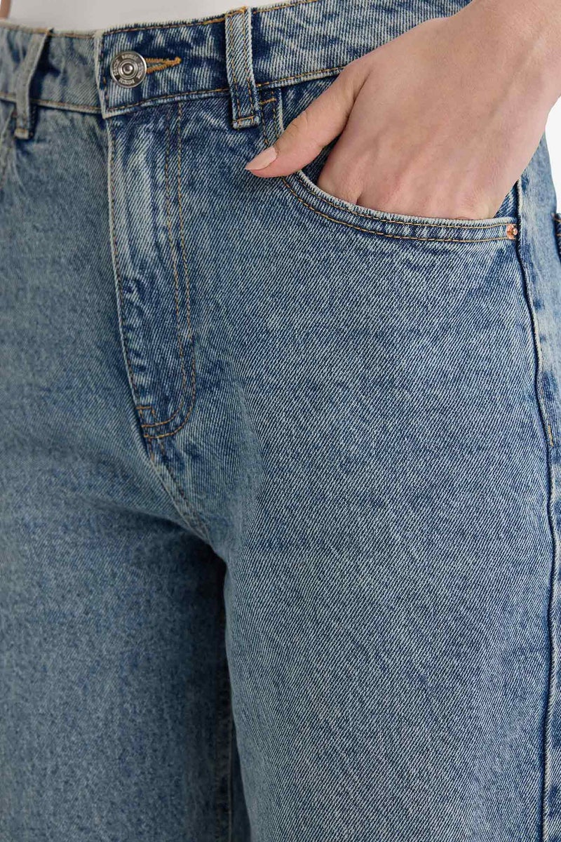 DeFacto Blue Woman Straight Fit High Waist Jeans Casual - Image 4